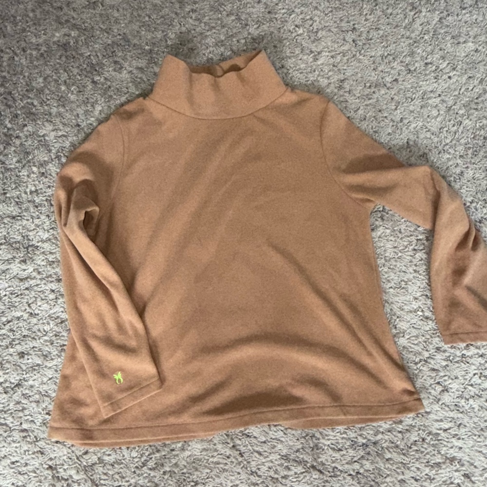 Dudley Stephens Camel Brown Crewneck Sweatshirt  with Small Embroidered Logo
